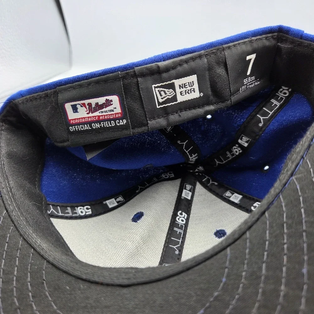 Chicago Cubs New Era Fitted Hat Sz 7 On Field MLB 59FIFTY 5950 Blue USA